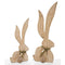 15-19.75" Long Ear Wood Rabbit with Beads Figurine