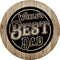 "Best Dad Wood" Round Car Coaster