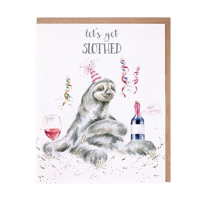 'Let's Get Slothed' Sloth Birthday Card