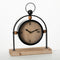 11.75” Modern Wood and Black Desk Clock
