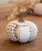 6" Cream Plaid Pumpkin