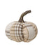 6" Cream Plaid Pumpkin
