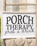 Porch Therapy White Framed Sign