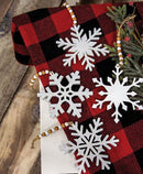 White Wood Snowflake Beaded Ornament