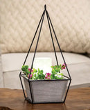 Wood Plant Holder w/Triangle Metal Frame