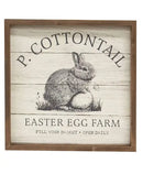 P. Cottontail Easter Egg Farm Slat Look Framed Sign