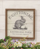 P. Cottontail Easter Egg Farm Slat Look Framed Sign