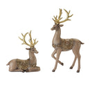 8.5-13.5" Gold Antler Deer Figurines