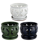 6.75" Reactive Orchid Pot With Saucer