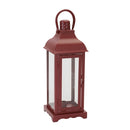 16" Country Antique Red Metal Lantern