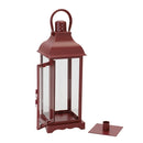 16" Country Antique Red Metal Lantern