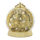 6.5" Rotating Snowflake Gold Snow Globe