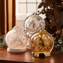 6.5" Rotating Snowflake Gold Snow Globe