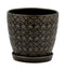 6.75" Large Black Laser Pot with Saucer