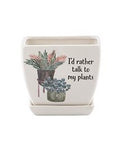 Garden Talk Witty Square Planter