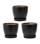 6.25" Black Planter with Saucer
