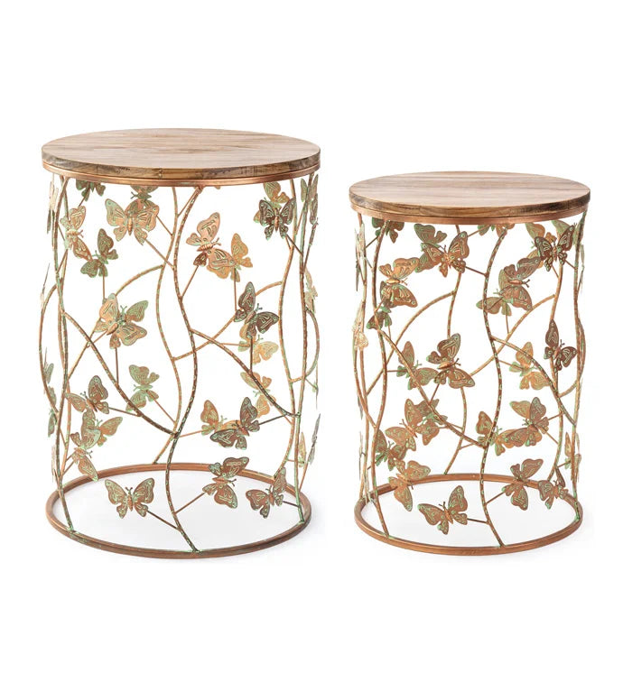 Gold Butterfly Filigree Plant Stand