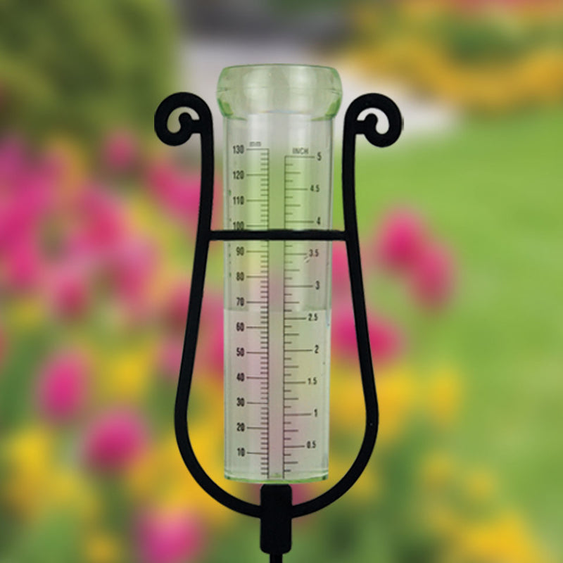 Rain Gauge in Decorative Holder Stake