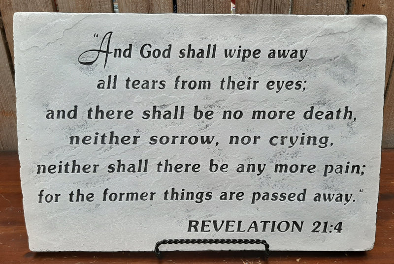 "And God Shall Wipe Away All Tears" Stone Plaque