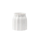White Beige Wide Ribbed Vase