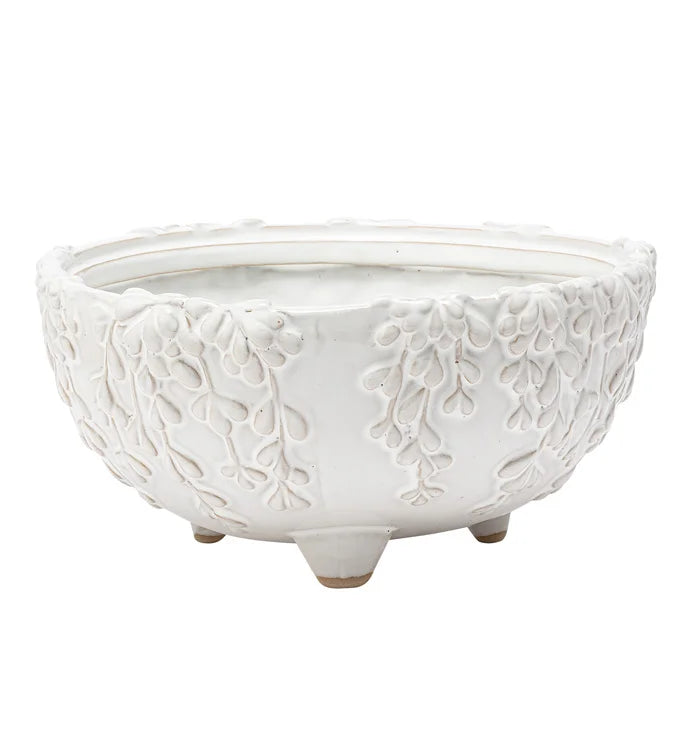 White Vine Ceramic Bowl