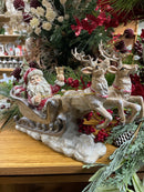 Santa Sleigh with Reindeer Figurine