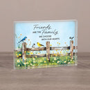 "Friends & Family" Glass Block Sitter