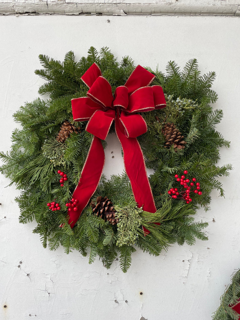 24" Mixed Evergreen Wreath