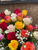 'Kaleidoscope of Color' Rose Flower Bouquet
