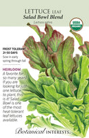 Lettuce Leaf - 'Salad Bowl Blend' Organic Seeds