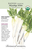 Radish - 'Miyashige White Daikon' Organic Seeds