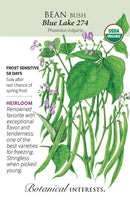 Bean Bush - 'Blue Lake 274' Organic Seeds