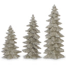 6-7.5-9.5" Silver Glittered Tree