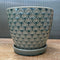 Blue Lattice Pot with Saucer