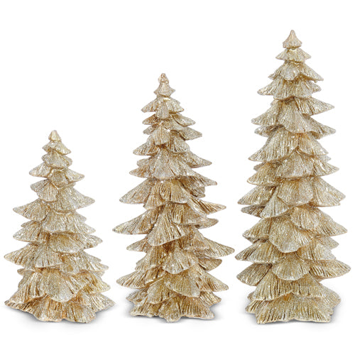 6-7.5-9.5" Gold Glittered Tree