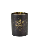 Golden Snowflake Glass Candle Holders