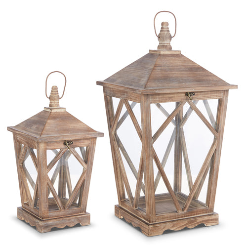 Modern Tapered Wood Lantern