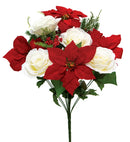 19.5" Poinsettia/Rose Mix Bush