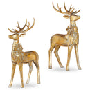 16.75" Aged Gold Deer With Bow