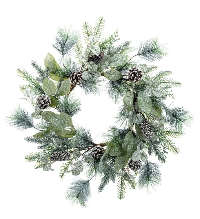 24" Pine/Cone/Leaf Wreath