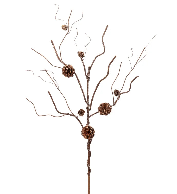 30" Brown Twig Cone Spray