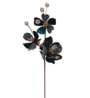 24" Emerald/Gold Glitter Magnolia Spray