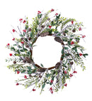 22" Ice Berry/Cone/Foliage Wreath