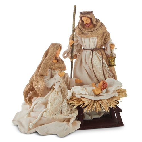 14.5" Natural Holy Family Nativity