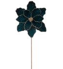 10" Peacock Green Poinsettia Stem