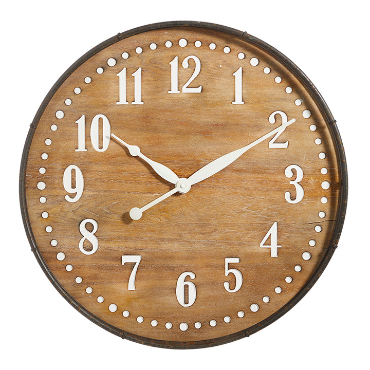 24” Rustic Metal Wall Clock