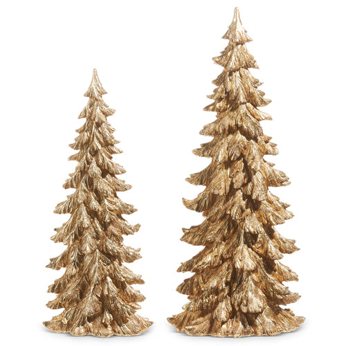 18"-22.25" Gold Resin Holiday Trees