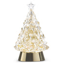 8.5" Lighted Tree with Gold Swirling Glitter