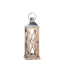 21.5" X-Frame Wood Lantern