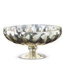 9.5" Etched Mercury Glass Footed Compote